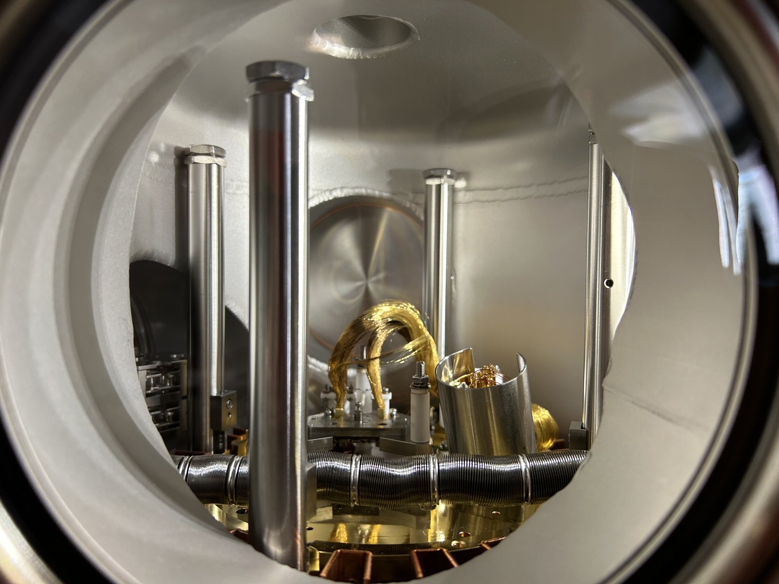 Inside the ultra-high-vacuum chamber at the Silesian University of Technology